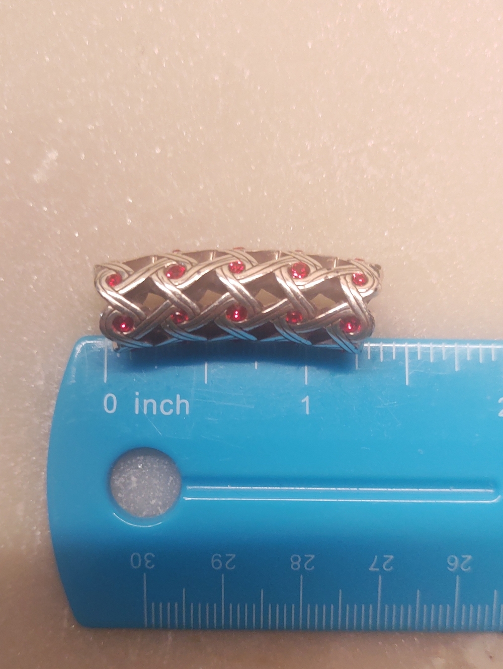 Brighton Interlace Swarovski Red Crystals And Silver Swirl Long Bead Charm - Picture 6 of 8